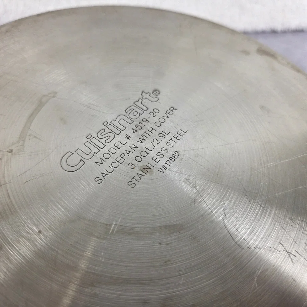 Cuisinart 4519-20 Stainless Steel 3qt Saucepan with Glass Cover Lid Silver